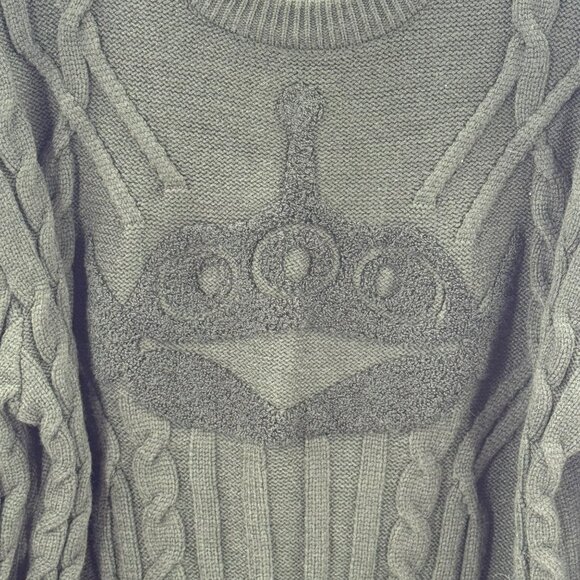 Disney Pixar Toy Story Alien Cable Knit Sweater Green Womens Size L - Picture 2 of 11